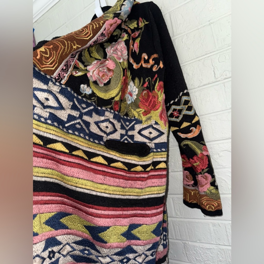 NWT Johnny Was -Biya Duster Hoodie Heavy Coat Sz M ✨ - Picture 6 of 16
